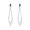 Silver After Glow Drop Earrings with Gemstone