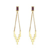 Gold After Glow Drop Earrings with Gemstone