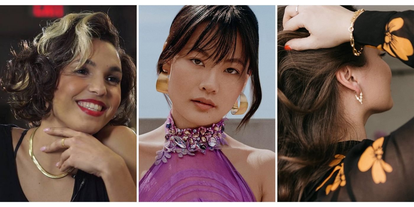 Cat Janiga jewelry worn on fashion shoots