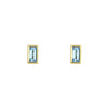 Sky Blue Topaz  and Gold Rectangle Gemstone Glow Studs