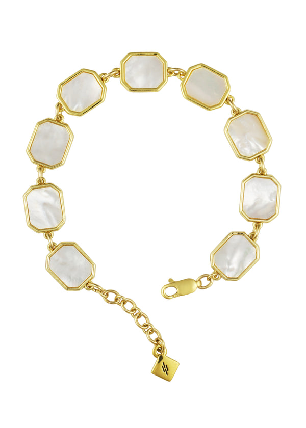 Mother of pearl and gold bracelet