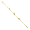Gold Aura Station Bracelet with 3 stations against white background
