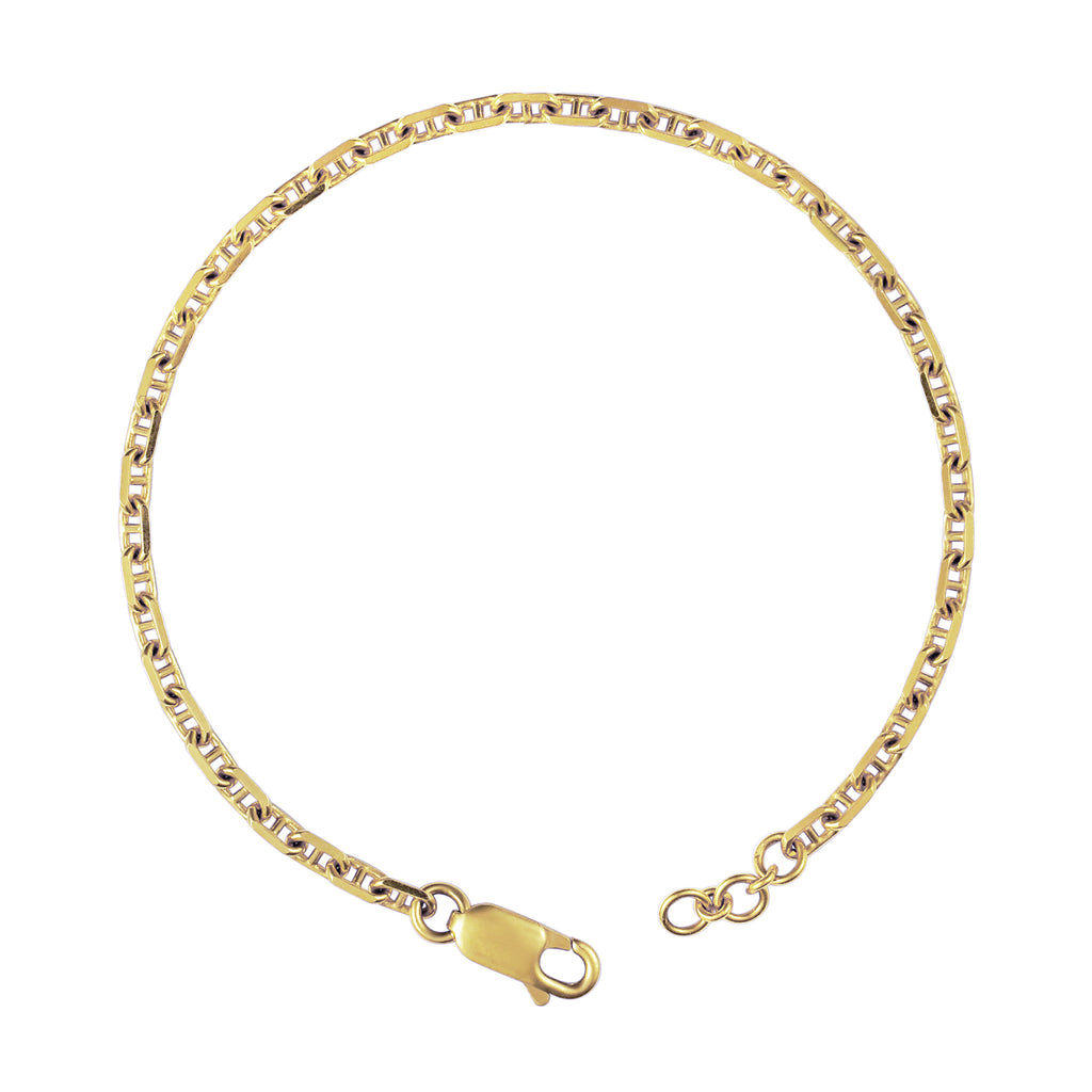 Gold Anchor Bracelet on White background