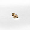 A single textured gold stud earring on a clean white background.