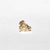 A small gold cloud-shaped stud earring with a textured, hammered finish, shown on a plain white background.