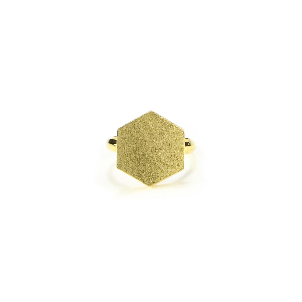 Gold Hex Cocktail Ring