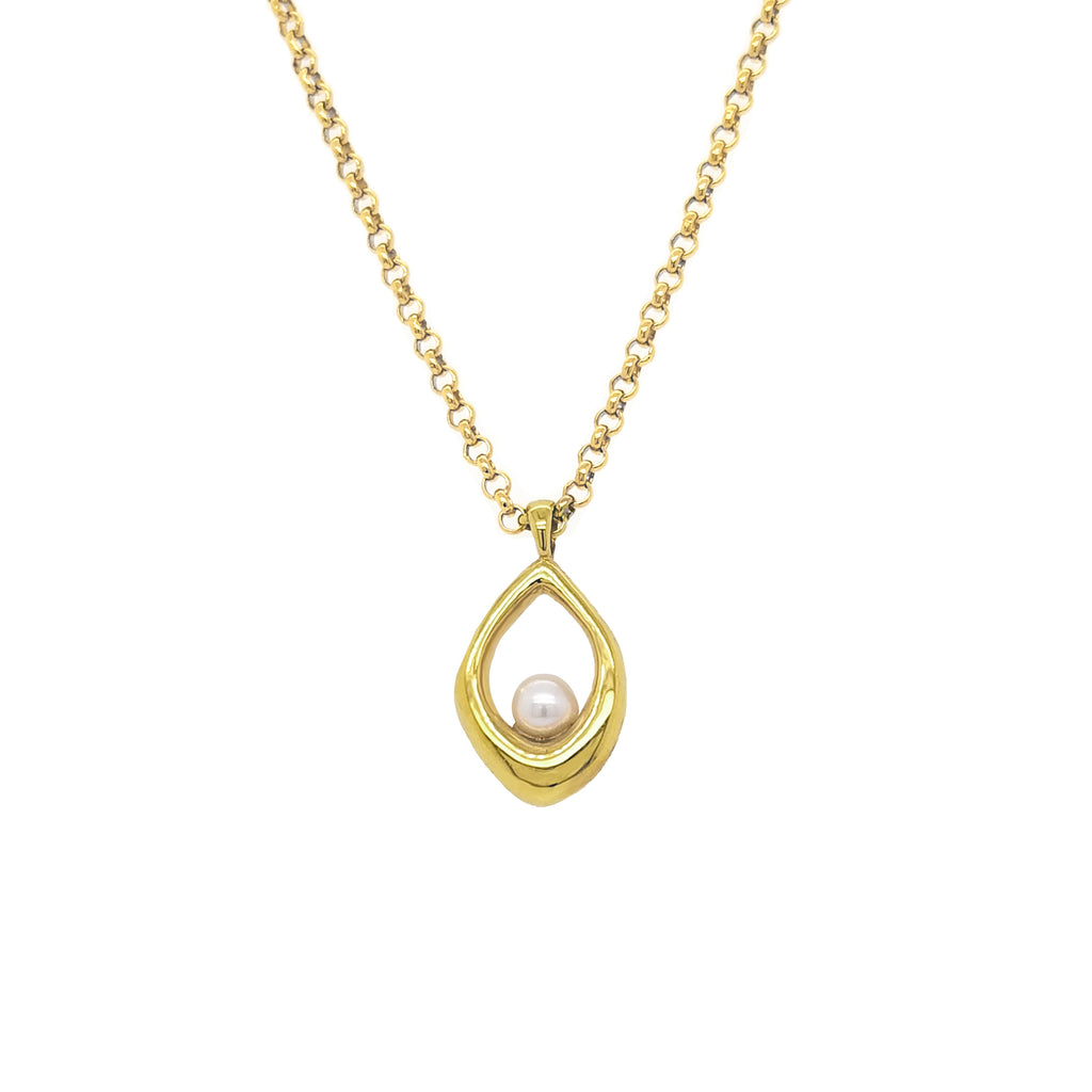 Gold Oceana Pendant with Pearl