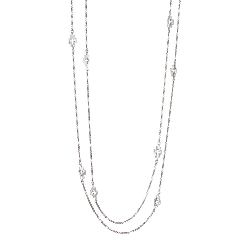 Silver Aura Station Necklace