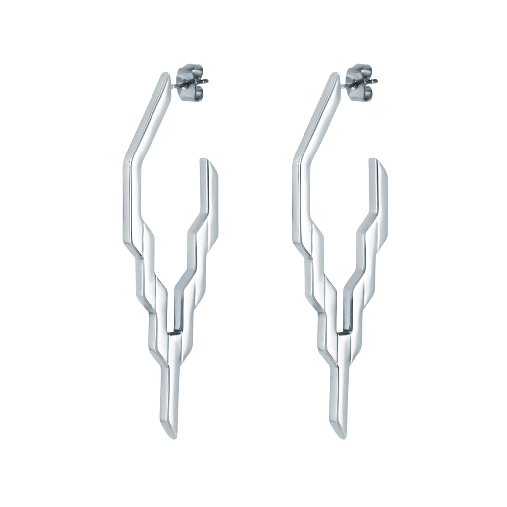 Silver After Glow Hoop Earrings