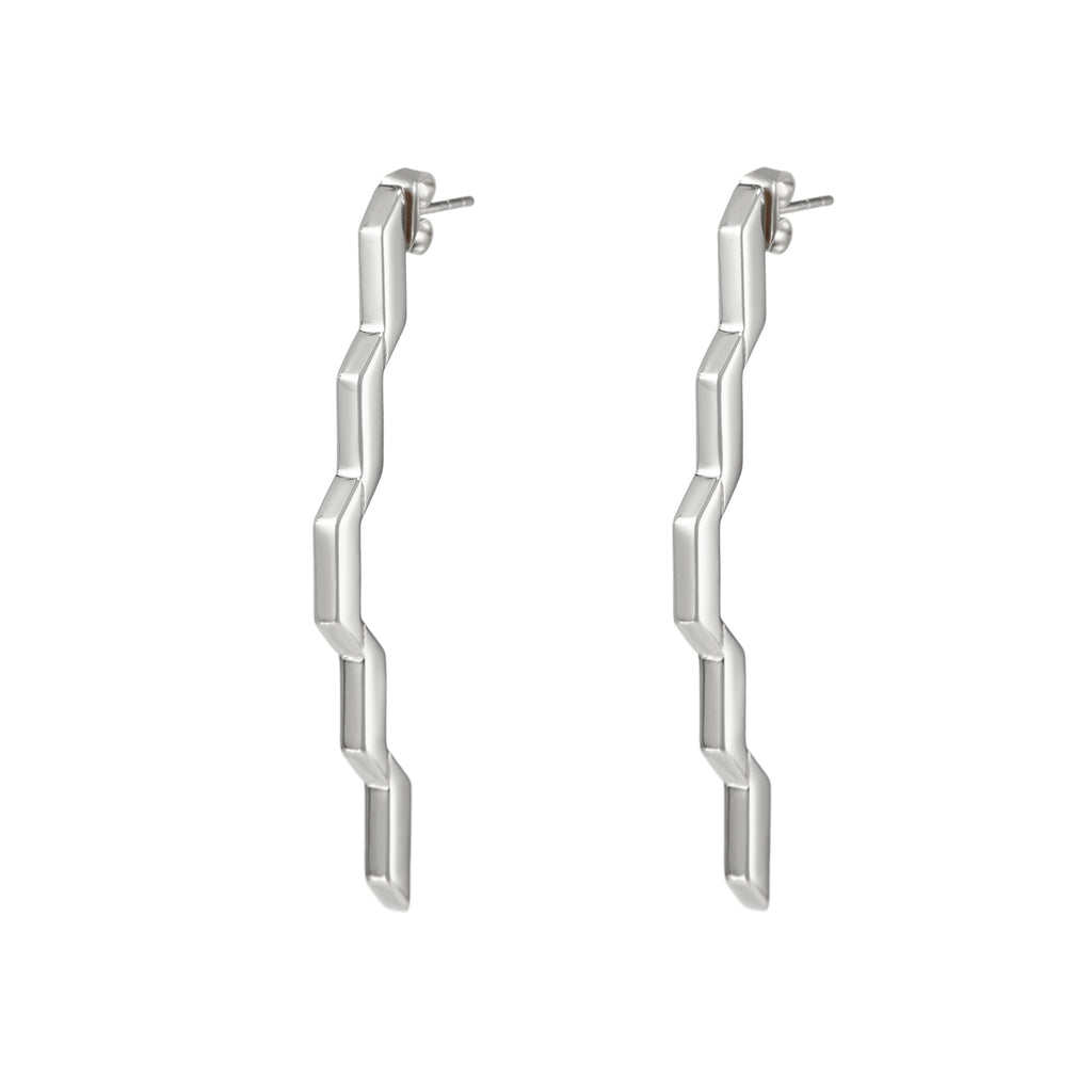 Silver Large Solar Flare Earrings