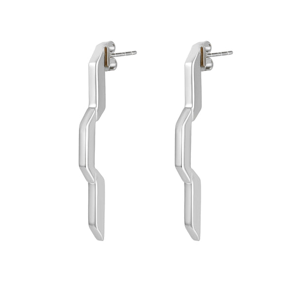 Small Silver Solar Flare Earrings