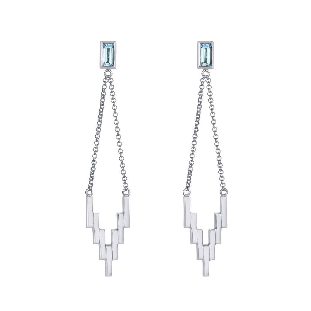 Silver After Glow Drop Earrings with Sky Blue Topaz