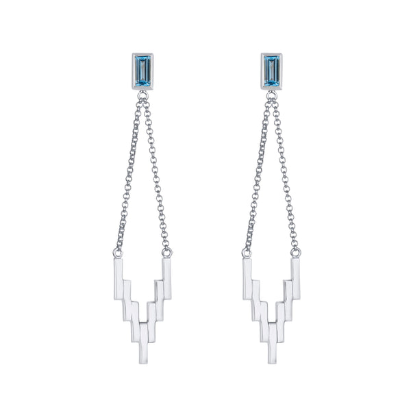 Silver After Glow Drop Earrings with Sky blue Topaz