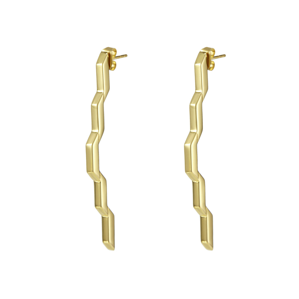 Gold Large Solar Flare Earrings