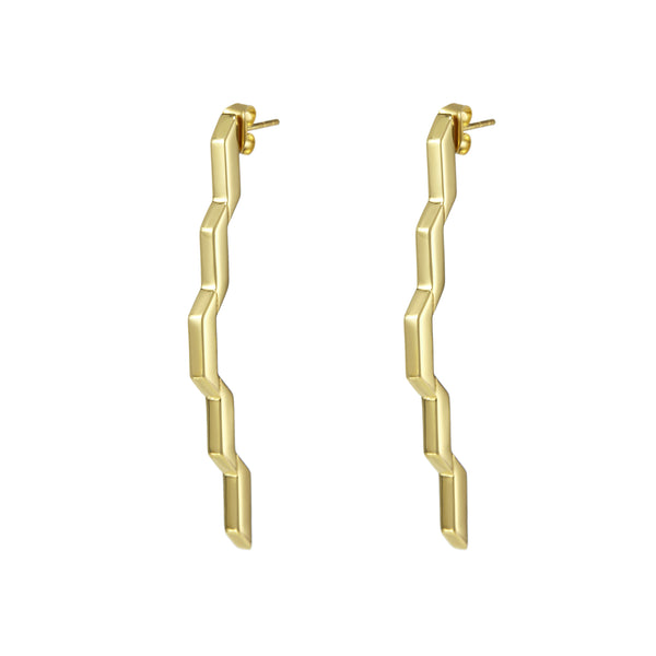 Gold Large Solar Flare Earrings