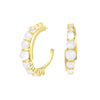 Gold Andromeda Huggie Earrings with gemstones