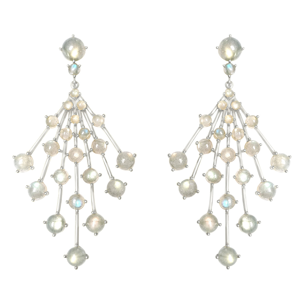 Silver Astraea Burst Earring with Labradorite gemstones