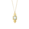 Gold Aurora Pendant Necklace with Swiss Blue Topaz