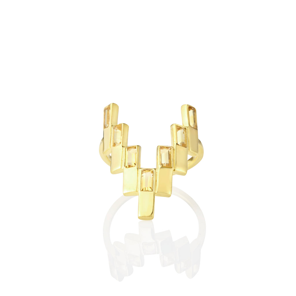 Gold After Glow Ring with Gemstones