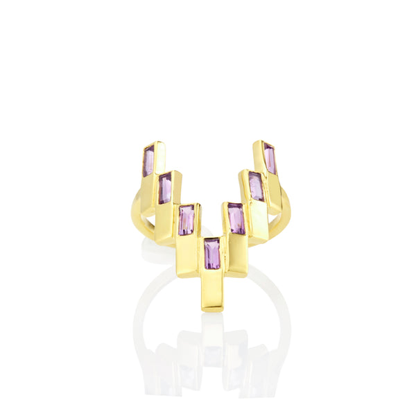 Gold After Glow Ring with Gemstones