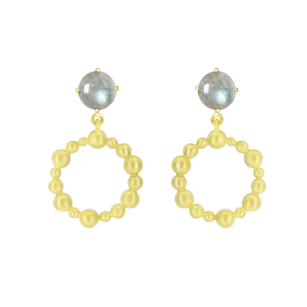 Gold Cassiopeia Earring with gemstones