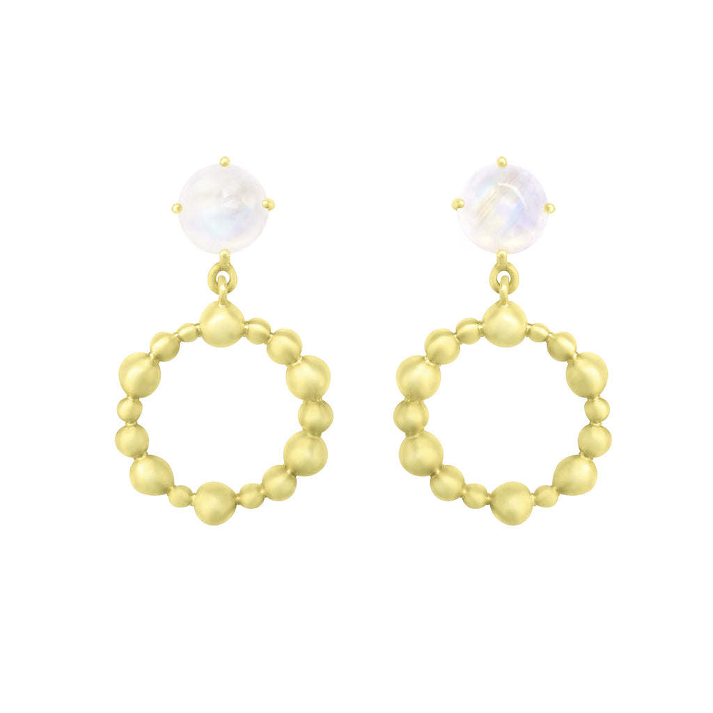 Gold Cassiopeia Earring with gemstones