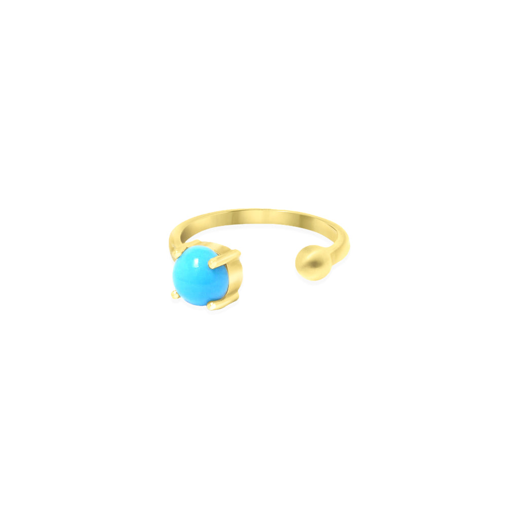 Turquoise and Gold Coeus Ring