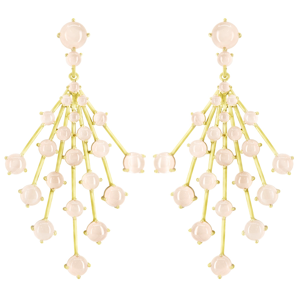 Gold Astraea Burst Earring with gemstones