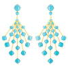 Gold Astraea Burst Earring with Turquoise gemstones