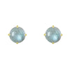 Gold Coeus Stud earrings with Labradorite gemstones