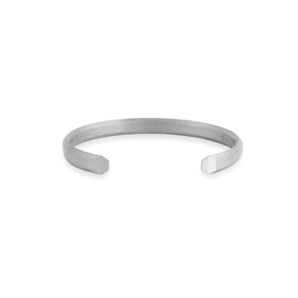 Small Silver Hex Cuff Bracelet