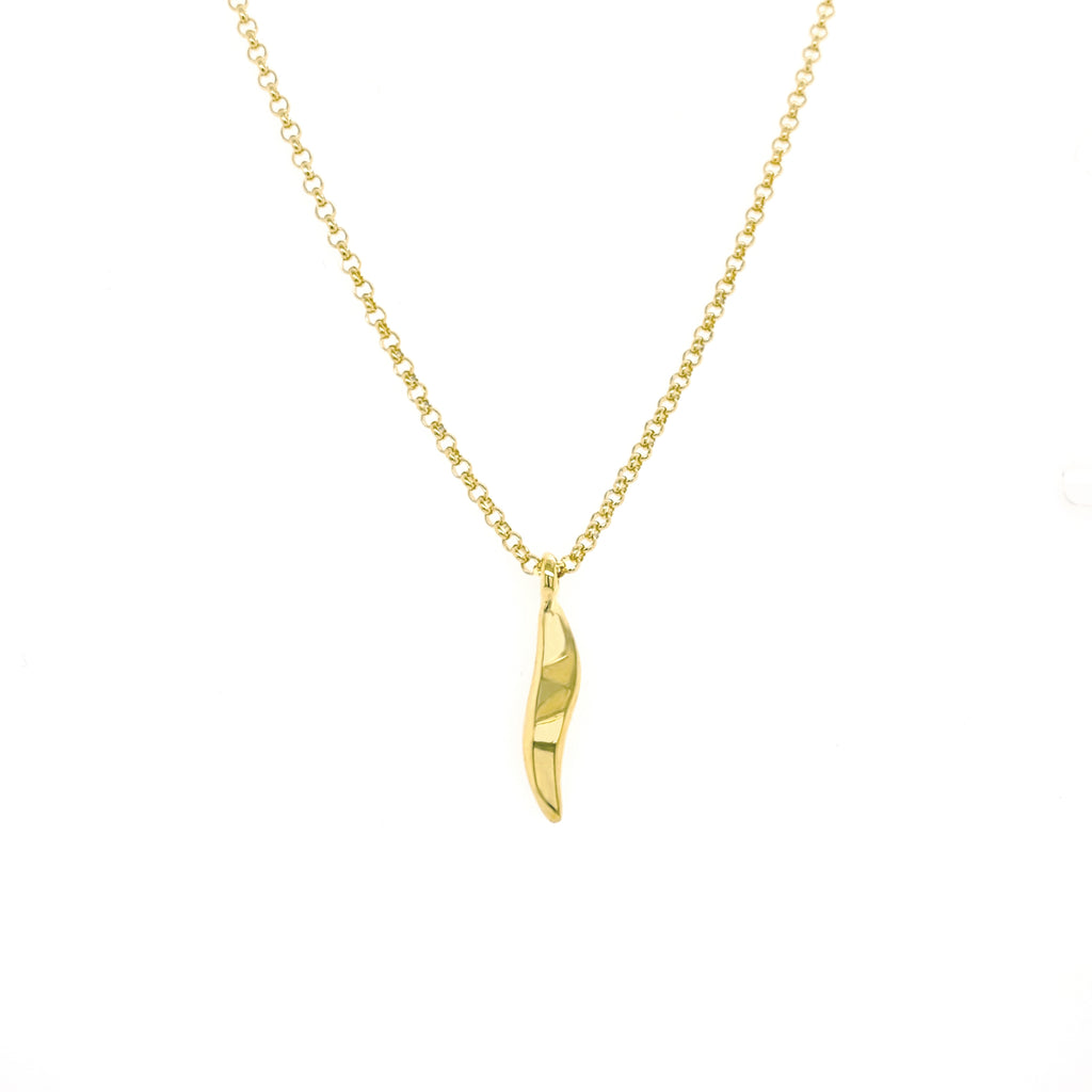 Gold Ebb pendant on white background
