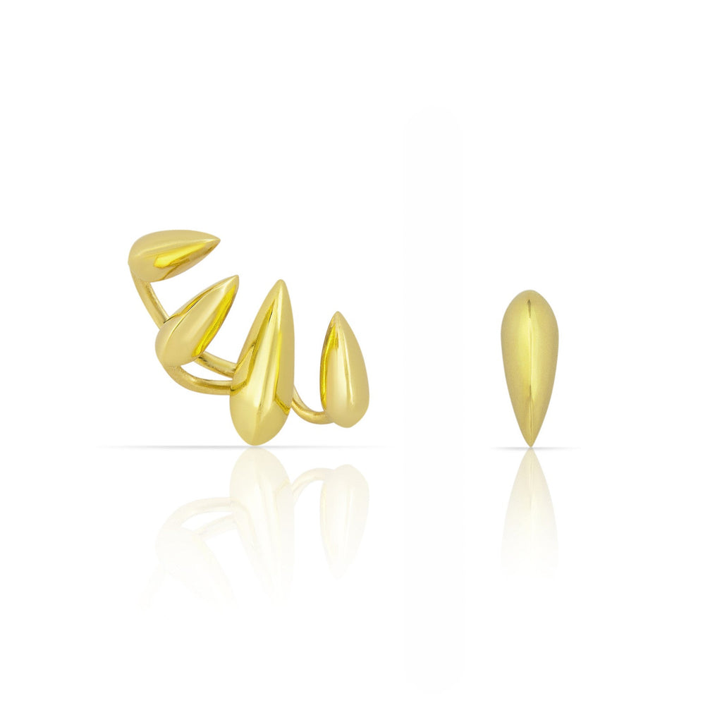 Gold Oracle Ear Jacket Earring and single stud
